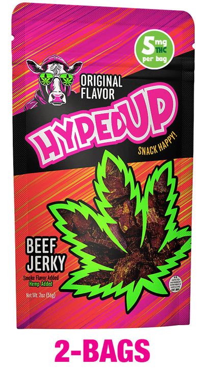 2-BAGS of HypedUp Original Beef Jerky (Total 4oz.)